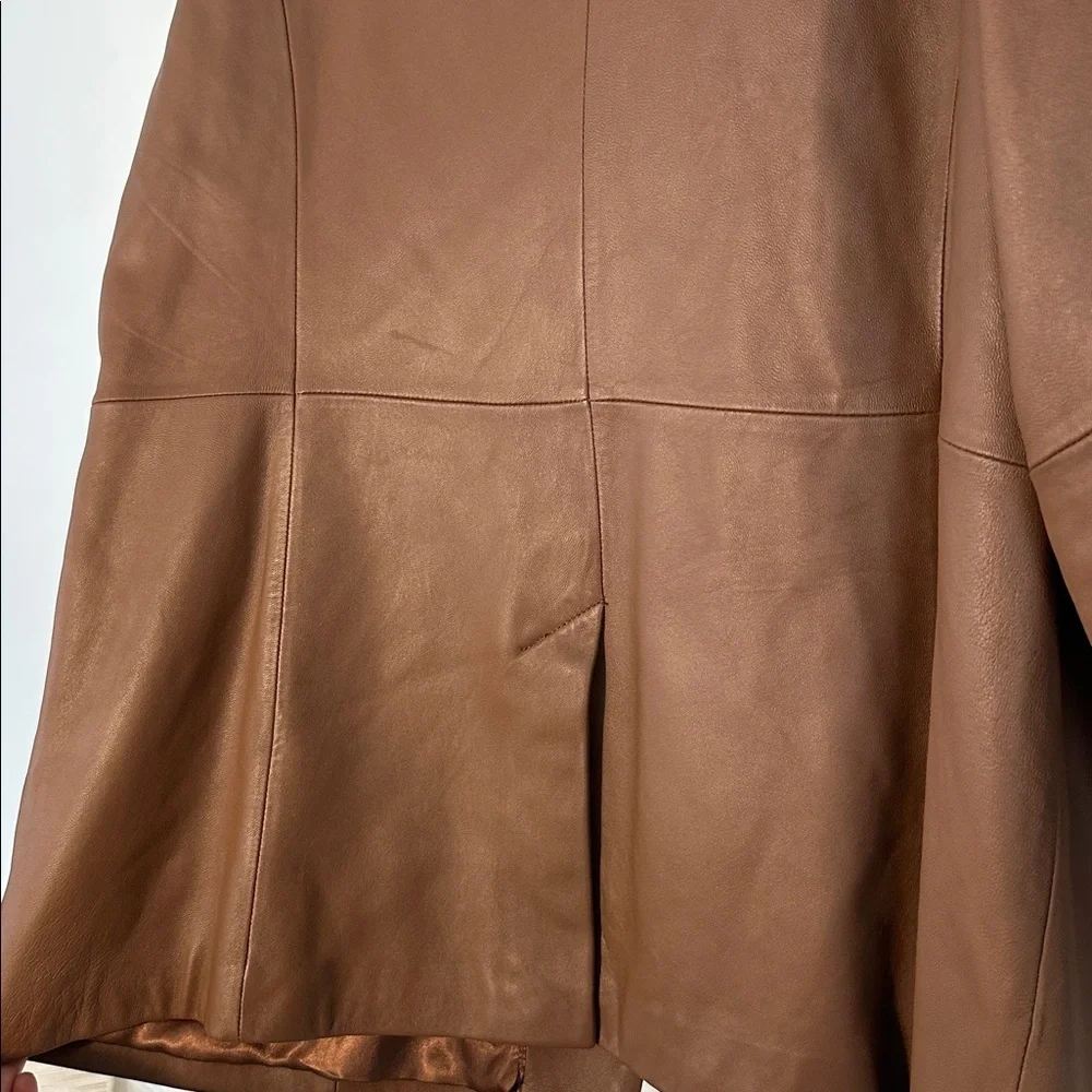 Vintage Brown Leather Blazer - Picture 4 of 10